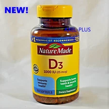 Nature Made Vitamin D3 25 mcg., 650 Softgels