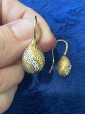 Gold plated, sterling silver 925 teardrop dangle earrings
