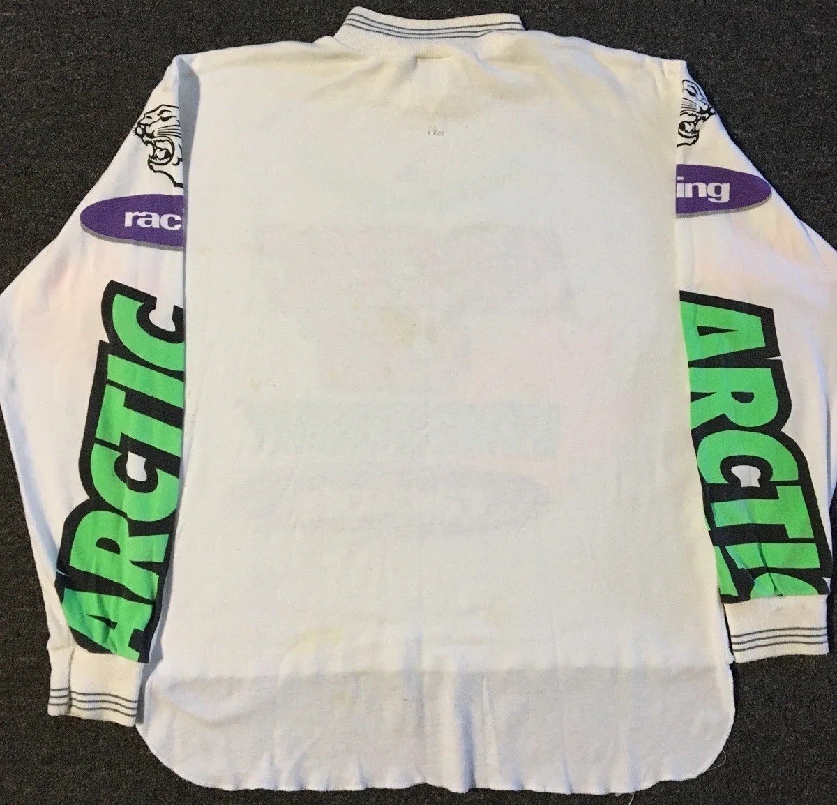 Vtg 90s AXO Arctic Cat Snowmobile Racing AOP Jersey Shirt M