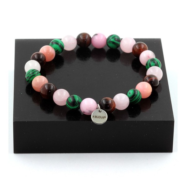Mineralien Und Edelsteine. Armband Perlen Opal Rosa + Roter Tigerauge-image