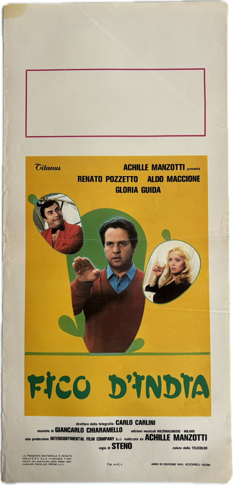 Locandina originale film Fico d'India (1980) - Regia di Steno