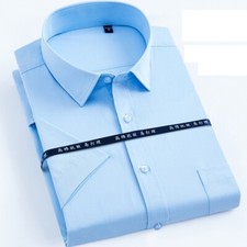 New Men's Dress Shirts Short Sleeves Formal Business Slim Fit Casual Shirts Tops