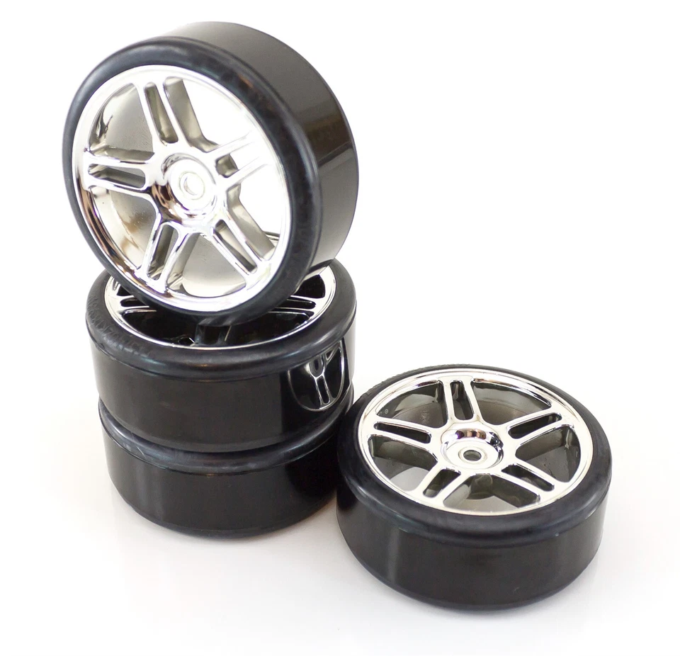 Redcat Racing Lightning EP Drift Tires Chrome 5 Split Wheels (12mm) 07003 - Image 2 of 3