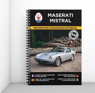 MASERATI MISTRAL : Restaurierungsnotizbuch & Wartung - KOSTENLOS VERSAND