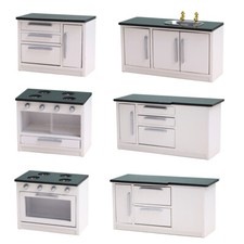 1:12 Scale Dolls House Miniatures Kitchen Island Sink Wooden Furniture Accessory