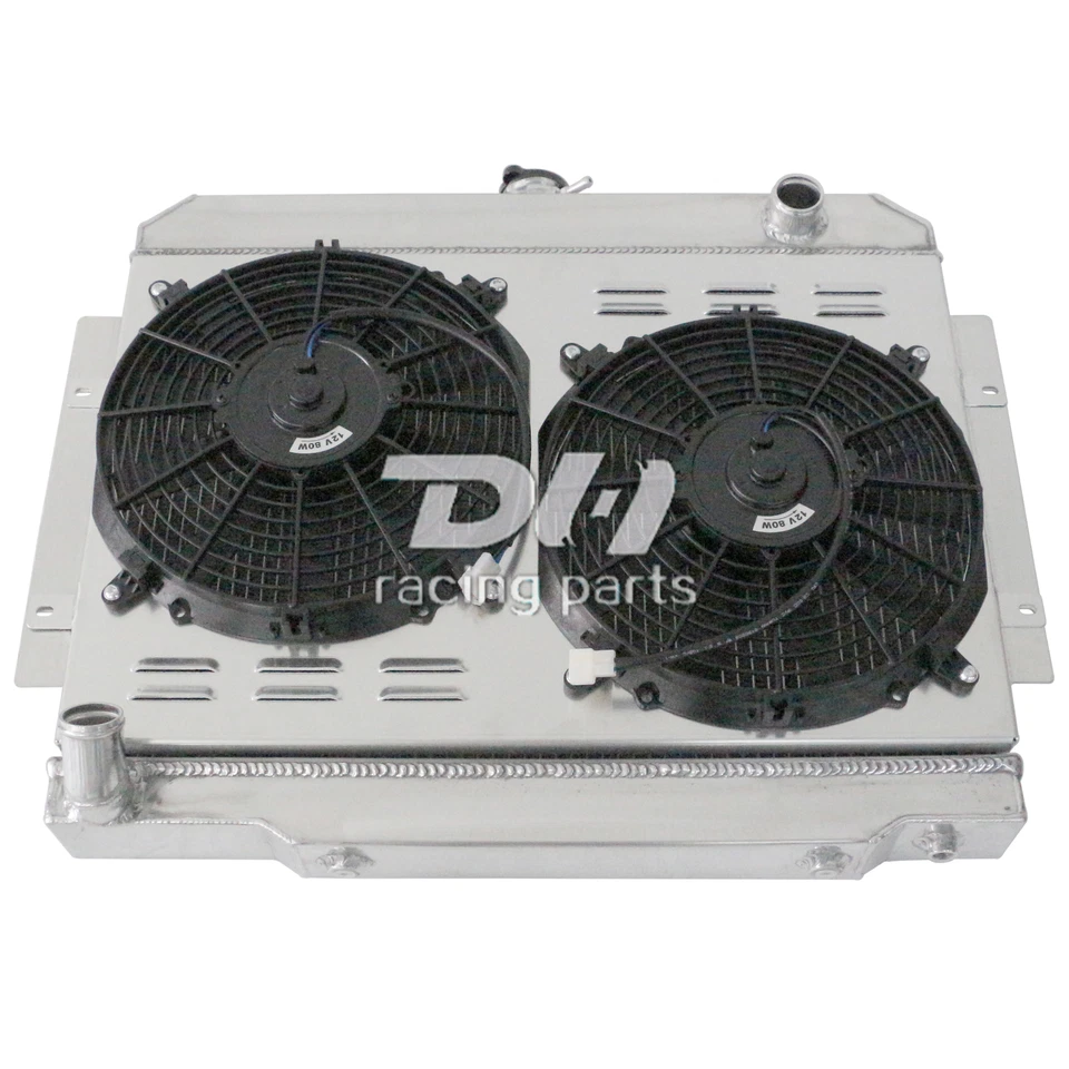 Radiador de 3 filas + cubierta + ventilador adecuado 72-86 Jeep CJ5/CJ6/CJ7 1981-1985 Scrambler #583 Foto 4 de 4