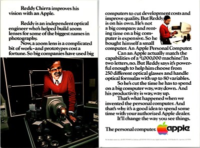 Apple personal Computer 2 pageOriginal Vintage Print Ad