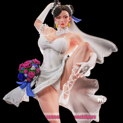 Chun Li in Wedding Dress - 12K Resin Diorama - 3D Printed Resin Figure 1/6 Scale