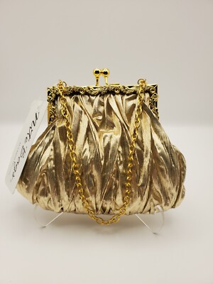 Carlo Fellini Evening Bag Gold Lamé Vintage Inspired