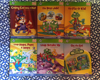 LeapFrog Learn to Read Book Set Works on TAG and LeapReader Short Vowels VG