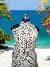 Sarong Geometric Print Cotton Sarong - 72x44 Inch Beach Wrap, Cover Up, Pareo