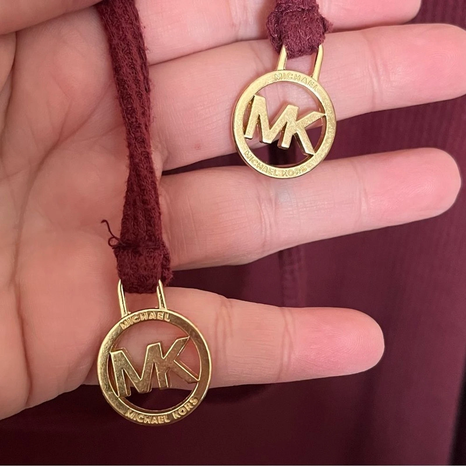 MICHAEL Michael Kors Maroon Pullover Maglia Waffle con Cappuccio Taglia S