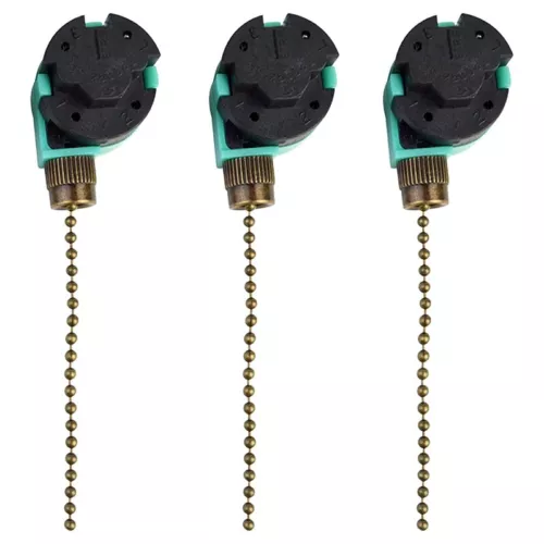 3 Pack Ceiling Fan Switch 3 Speed 4 Wire ZE-268S6 Fan Pull Chain Switch8457 - Picture 1 of 6