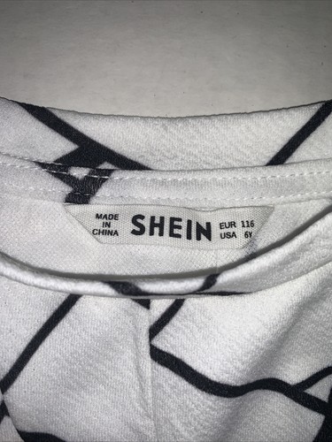 Brand New- Shein Kids Shirt Sleeve Tie Front Geometric T-Shirt Girls (Size 6Y) - Picture 5 of 7