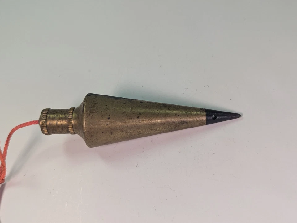 Vintage NY Construction Worker Plumb Bob 8oz Brass - Image 4 of 4