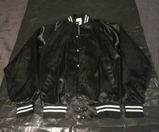 Vintage Auburn Sportswear Nylon Bomber Jacket Black Med Made in USA