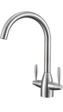 Kitchen Mixer Tap, Dual Lever Kitchen Tap with 360° Swivel Spout