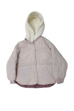 Zara Girls Long Sleeve Button Zip Puffer Jacket Pink Size 4-5Y