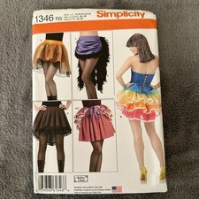 Simplicity 1346 Bustle Skirt Sewing Pattern Misses 14-22 Uncut Gothic Cosplay