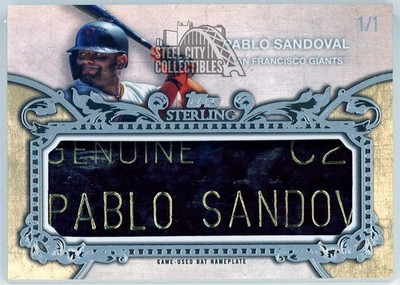Pablo Sandoval 2020 Topps Sterling Bat Nameplate Relic Card #BNP-PS 1/1