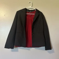 Kasper Separates Women's  2 Piece Black Blazer Sz 8 & Red Top  Sz M Career