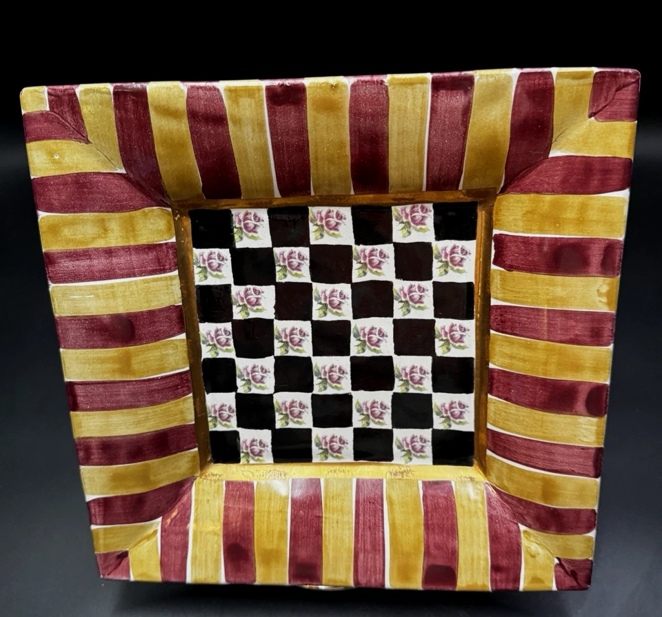 Plato de cena MacKenzie Childs Torquey Frank y mostaza 9 1/4" Courtly Check Foto 2 de 4