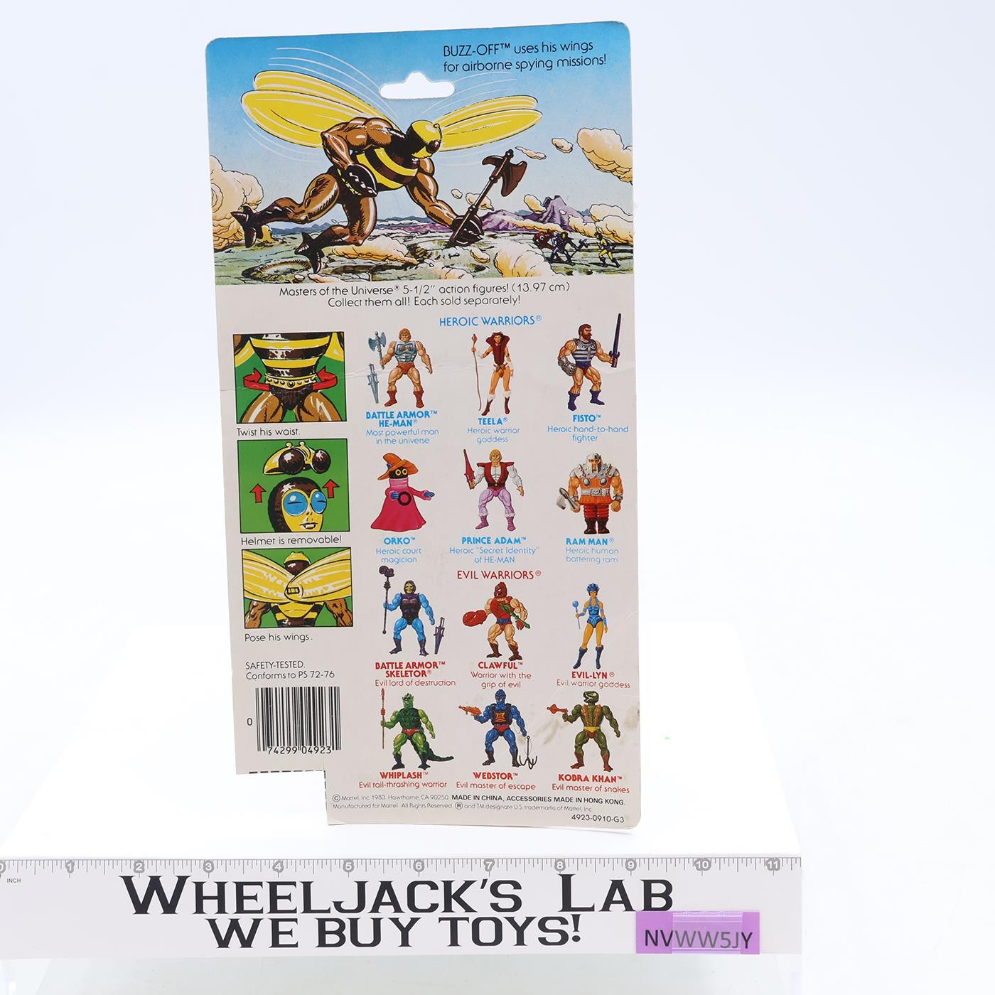 Buzz-Off W/12 Cardback 100% Complete He-Man Masters of the Universe MOTU 1984