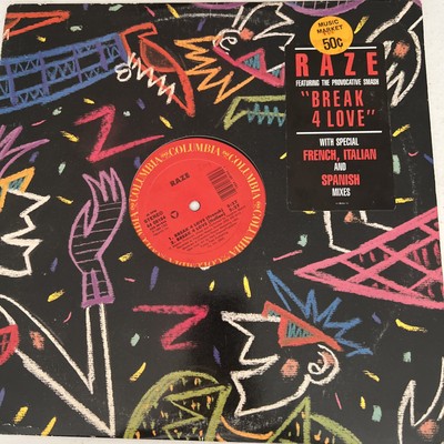 RAZE ''Break 4 Love'' VINTAGE VINYL 12'' ((Classic House))  1988 EX w/ Hype Sticker