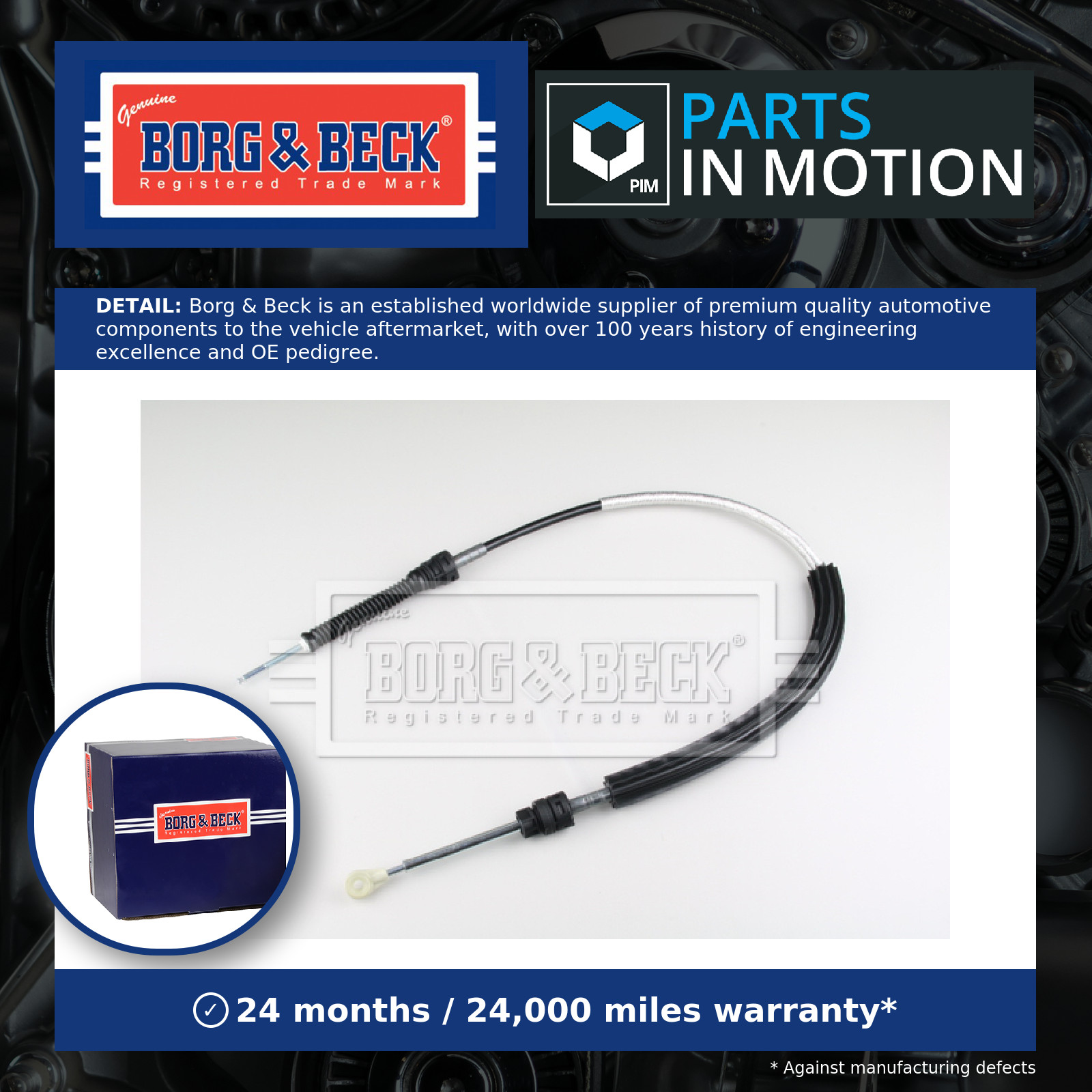 Gear Change Cable BKG1245 Borg & Beck 1K0711265AS Genuine Top Quality Guaranteed