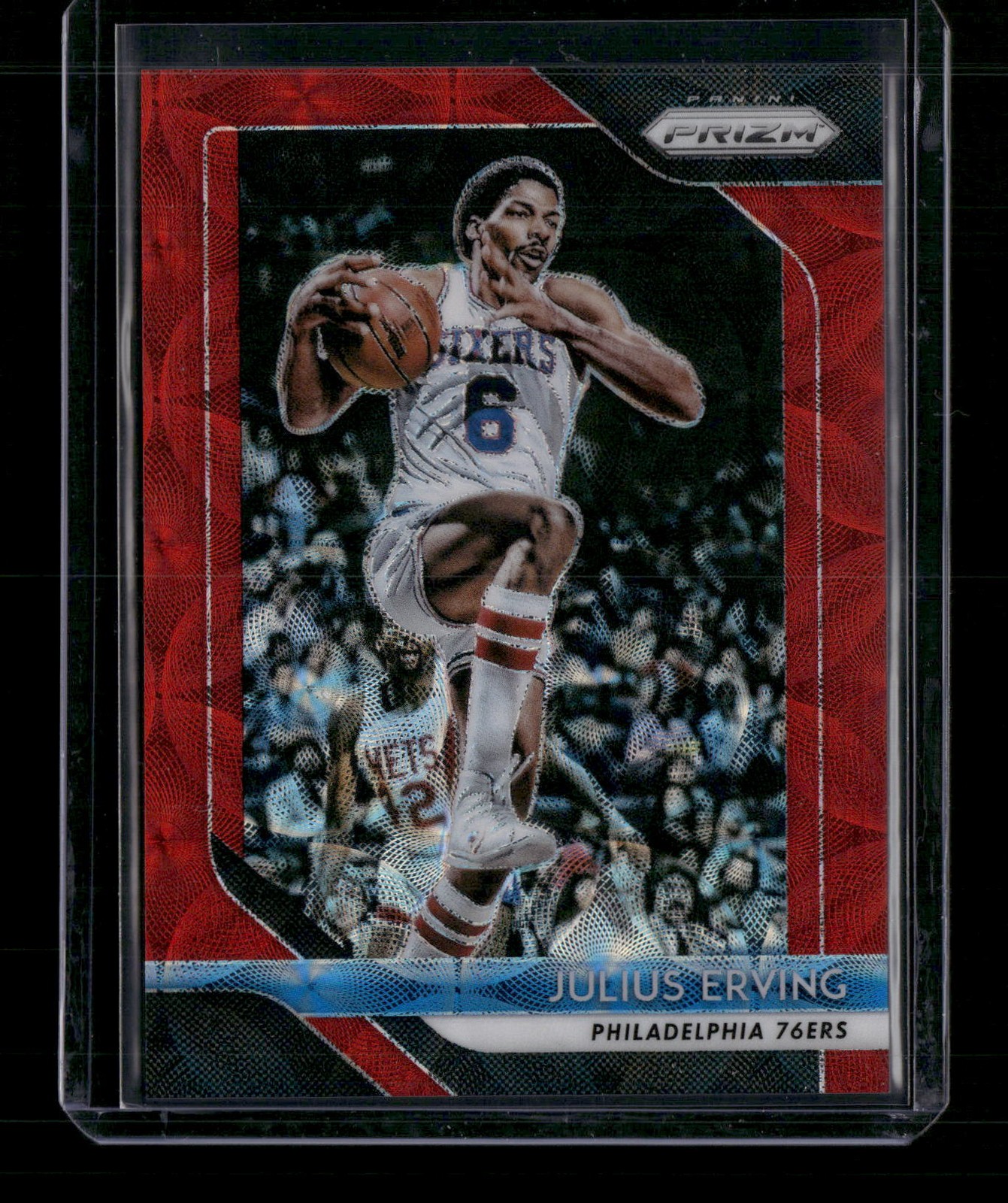 2018-19 Panini Prizm #95 Julius Erving Prizms Choice Red 38/88 AB
