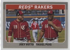 2019 Topps Heritage High Number Combo Cards Joey Votto Yasiel Puig #CC-9 e4j