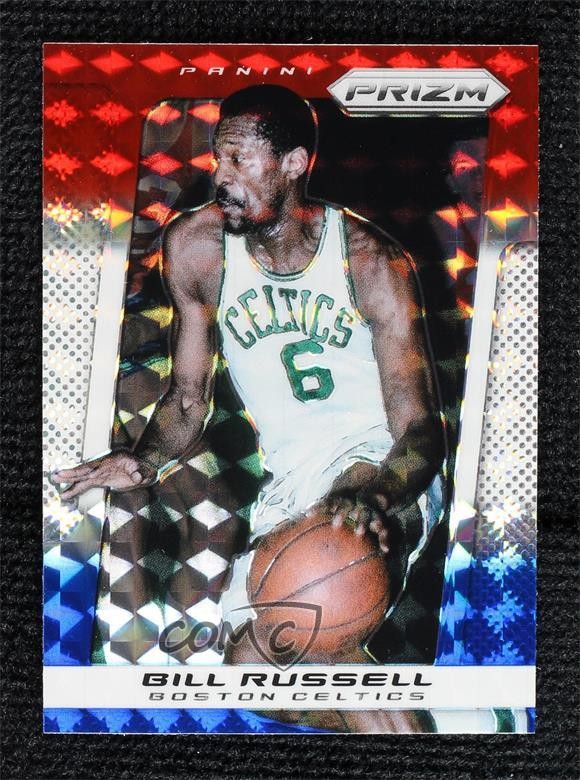 2013-14 Panini Prizm Red White & Blue Mosaic Prizm Bill Russell #260 HOF c8r