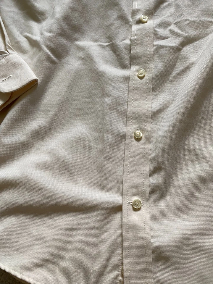 Camisa Stafford Travel Hombre Manga Larga Con Botones Crema Talla 15 32/33 Foto 2 de 4