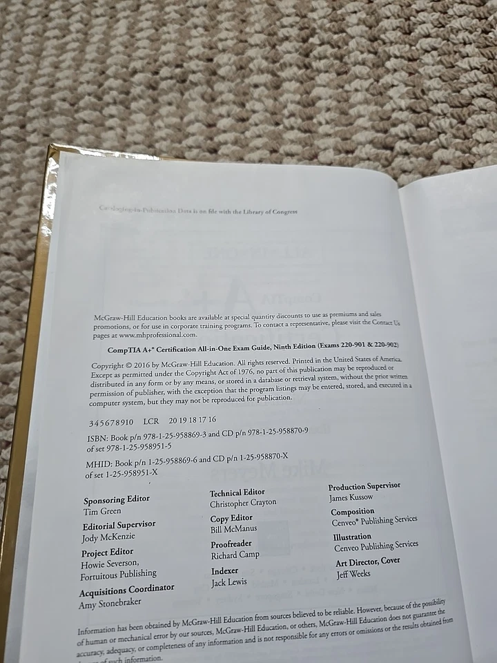 Mike Meyers CompTIA A+ Certification Exam Guide 220 901 902 Hardcover Book CD - Image 3 of 3