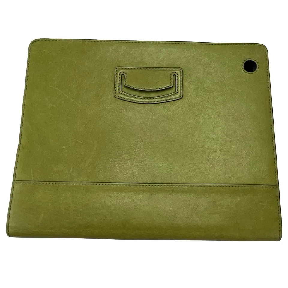 Coach Green Leather iPad Folio Case 10.5” Tablet Sleeve Preppy Minimalist - Image 2 of 4
