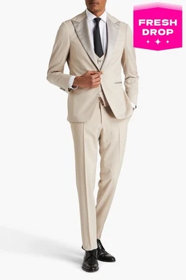 RRP€1305 CANALI Wool 3 Piece Suit IT48 US38 M Beige Made in Italy - Image 1 of 4