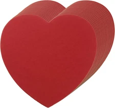 72 Pcs Large Heart Paper Cutouts, Red Heart Shapes Paper Cut Out, Valentines Hea