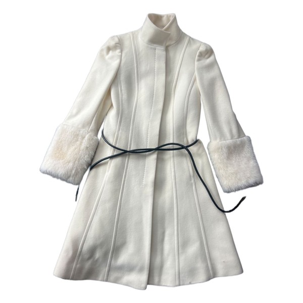 Coast Faux Fur Cuff Coat Size 6 Excellent Condition #41953