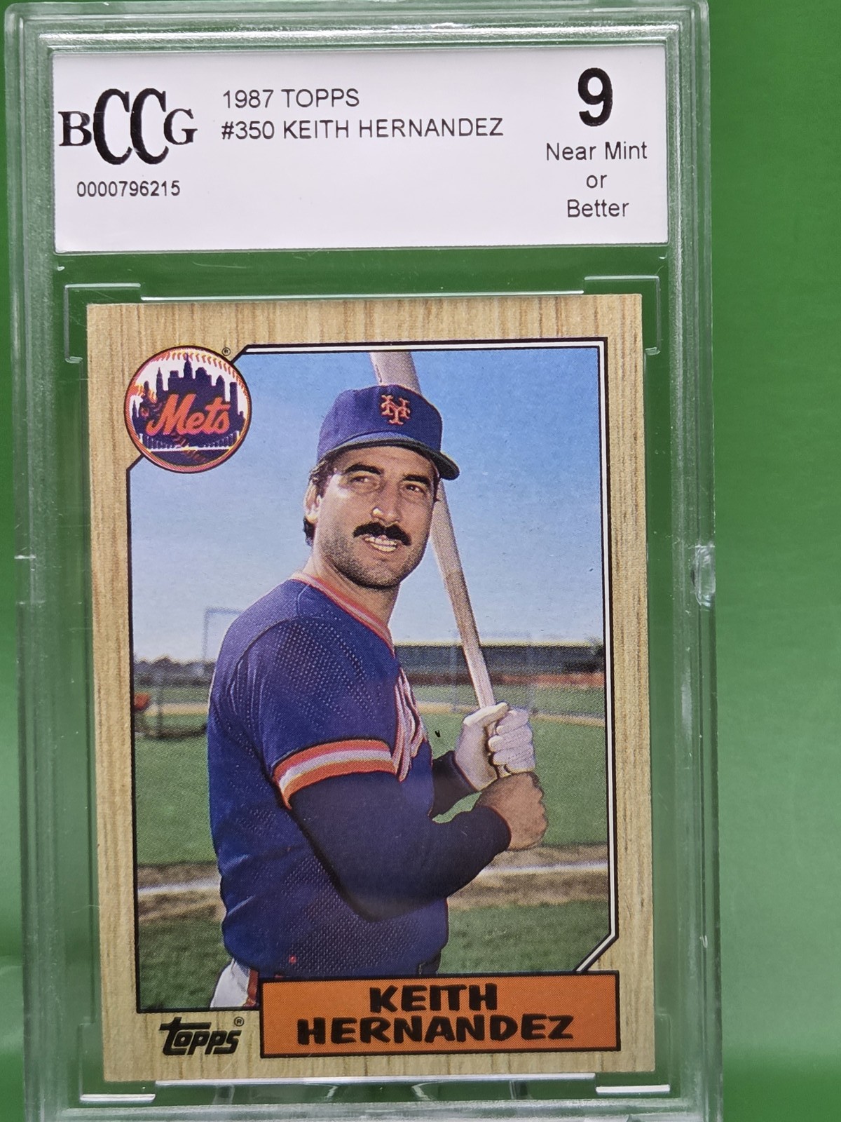 1987 Topps #350 Keith Hernandez BCCG 9 NM New York Mets