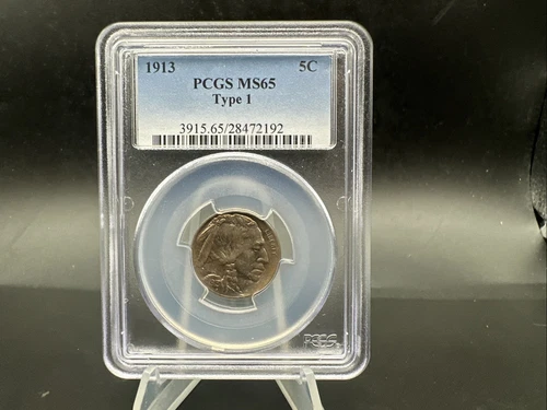 1913 5C Buffalo Nickel - Type 1 - PCGS MS65 - Free Shipping