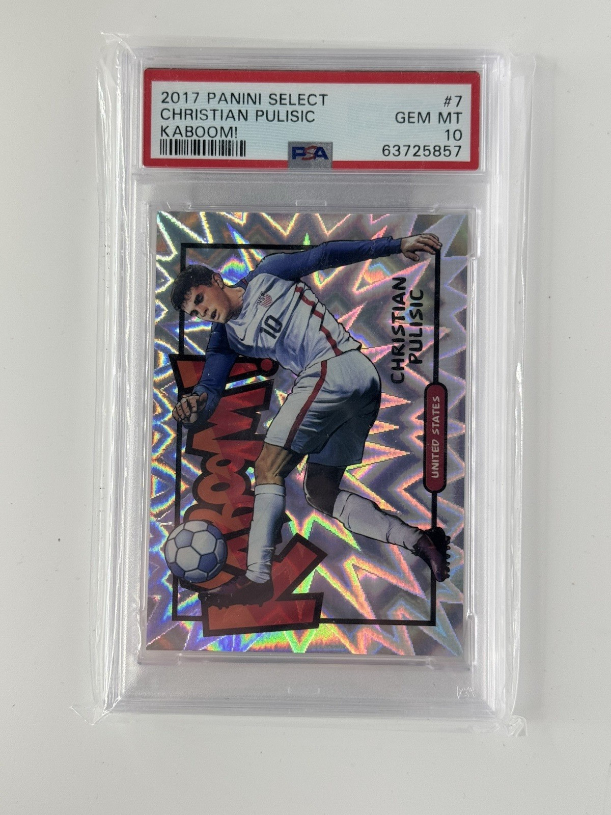 2017 Panini Select Christian Pulisic Kaboom  Rookie #7 USMNT PSA 10