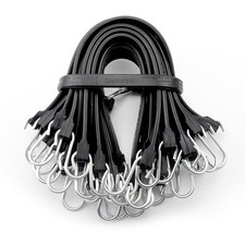 XSTRAP STANDARD 20pk 15" Adj. EPDM Rubber Tarp Straps Bungee Cords w/ Hooks