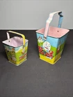 Pair Of Antique J. CHEIN Tin Toy Square Shaped Humpty Dumty Sand Pails