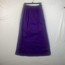 Gene Ewing BIS Vintage Purple Cotton Skirt M NWT Elastic Waist Pockets 34  Long