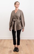 NWT Veronica Beard Open Front Cardigan Sz S 45 Chest Merino Wool Yak Belted NEW