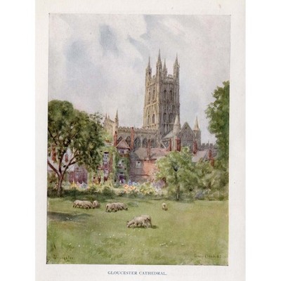 GLOUCESTER CATHEDRAL - Vintage Print 1927
