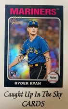 2024 Topps Heritage High Number Ryder Ryan RC Black Refractor #63/75 Mariners