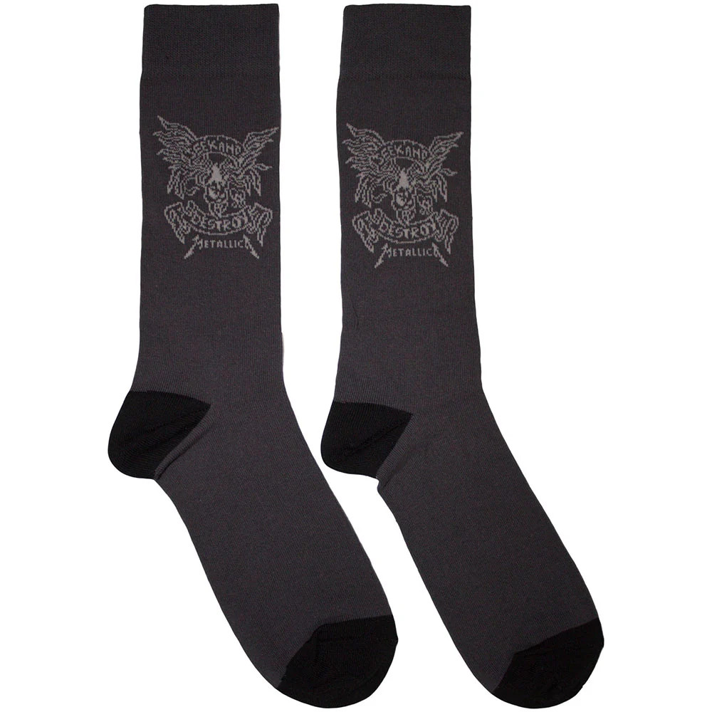 Metallica Ankle Socks: Seek & Destroy (Charcoal Grey) OFFICIAL NEW