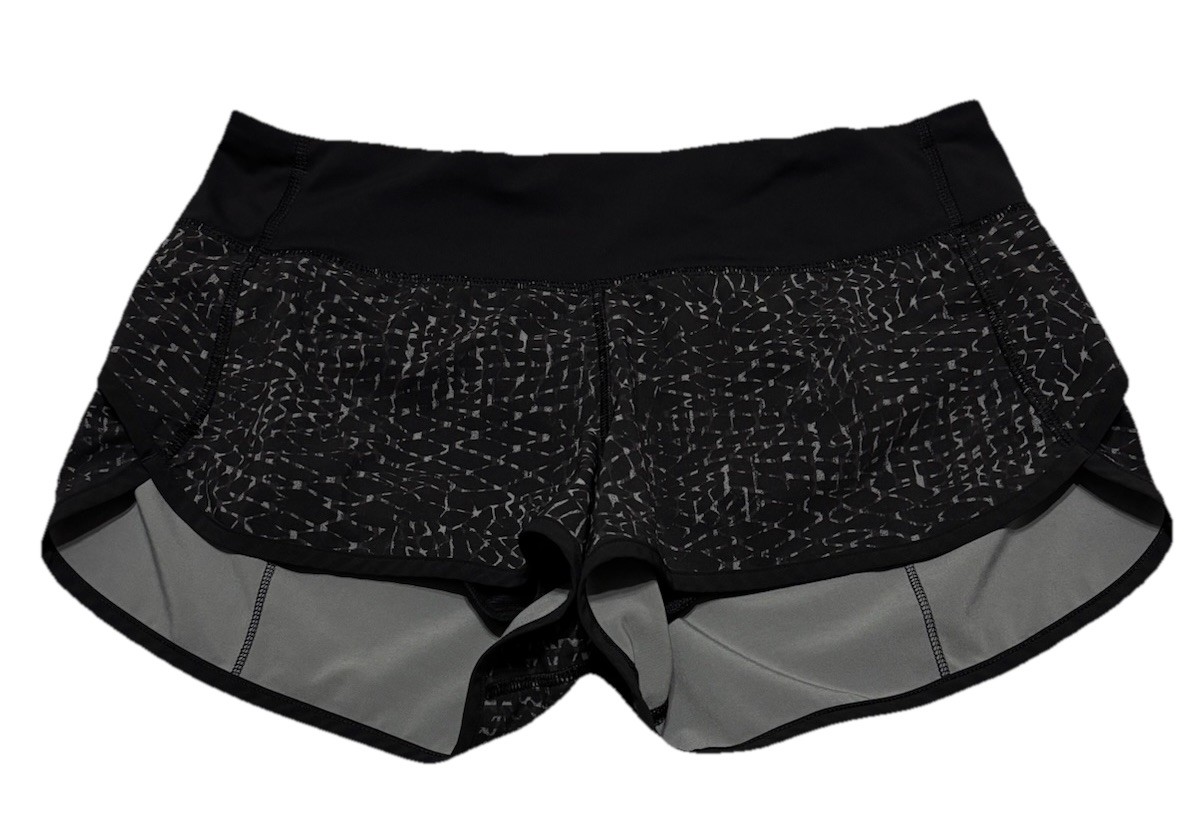 Lululemon Speed Short 4-way Stretch Size 6 Samba Snake Battleship