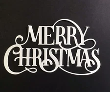 Merry Christmas Die Cut Embellishments 5 pcs Choose Color 3” x 5”